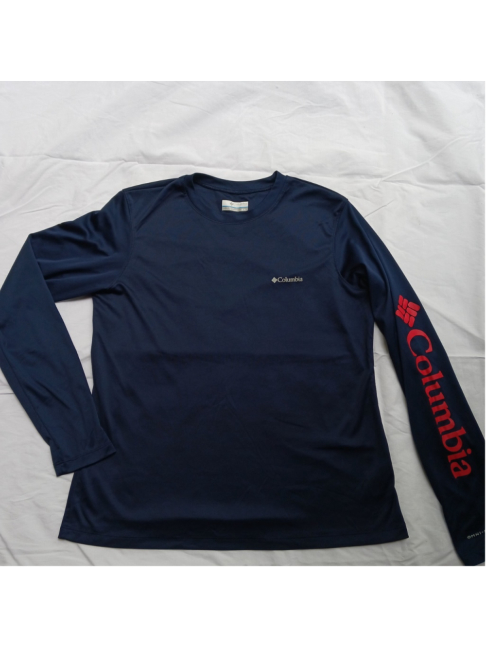 Columbia Sportswear Women's M Rapid Creek LS Top Shirt Navy Spellout Logo